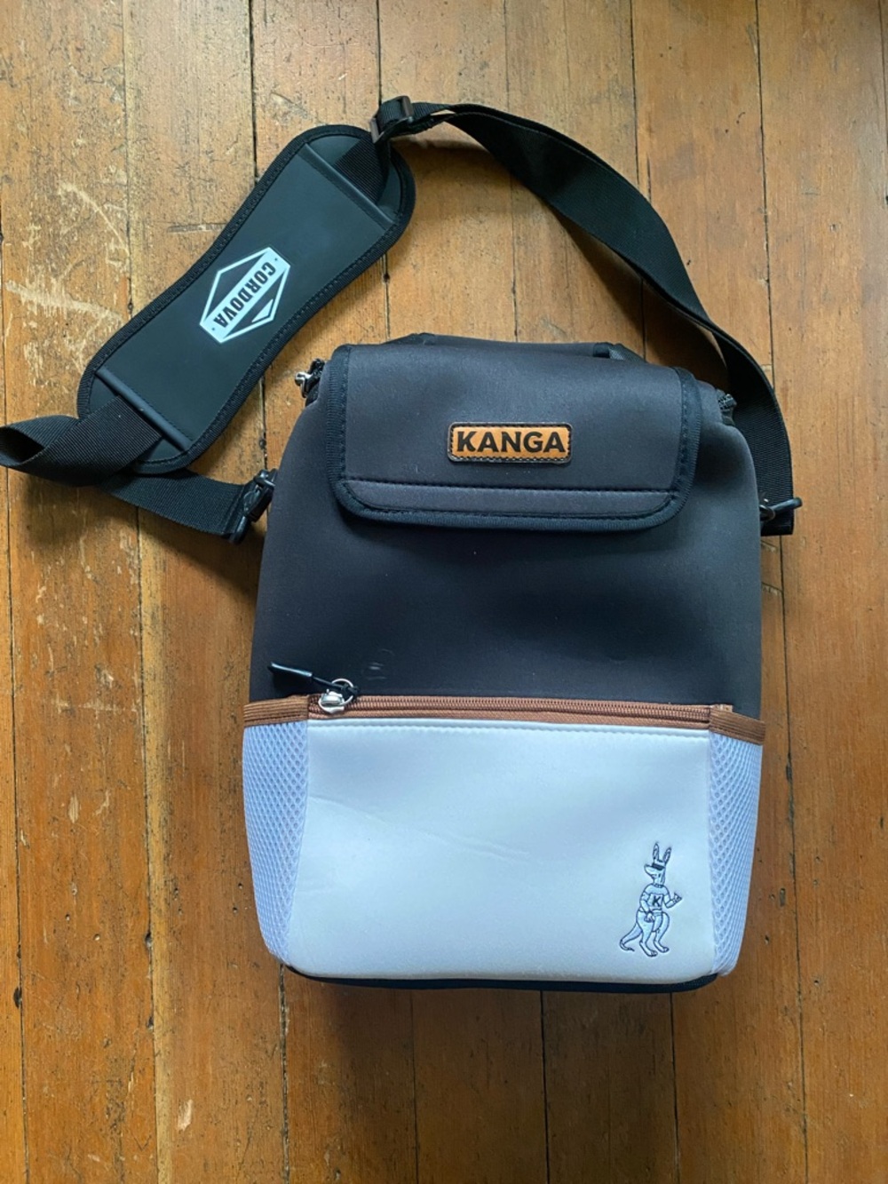 Kanga Two-Tone Black and White cooler w/ cordura strap
